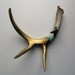 Gold, Aqua, Cream & Purple Chevron Painted Antler - Large