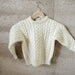 50s 60s toddler IRELAND wool cream CABLE KNIT kids childrens sweater