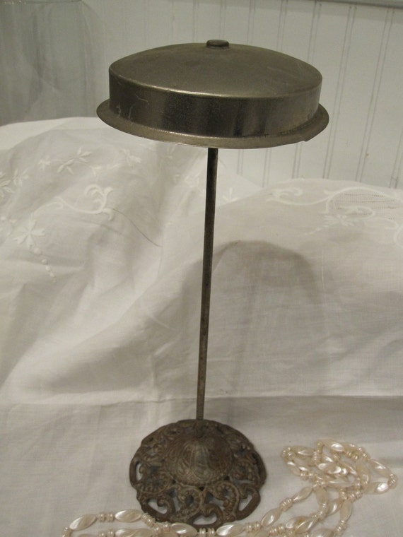 Vintage Victorian Hat Stand with Cast Iron Base by myrtlejane