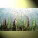 Original Abstract Palette Knife Painting, Textured Impasto Flowers, Pale Blue Green Purple Painting, Hyacinth Floral, 24x48 -Christine
