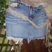 Gypsy hippie boho jean skirt tattered shabby chic