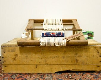 Vintage 80s Oriental Rug Loom Table Top