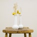 White Hobnail Milk Glass Vase Pair by Brody
