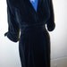 Sophisticated 1940s Black Velvet Film Noir Evening Dress--Medium