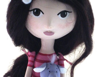 Custom Art Doll OOAK- Paper Clay Sculpted - Collectible Doll