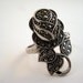 Vintage Marcasite and Rhodium Ring Rosebud Size 9.5