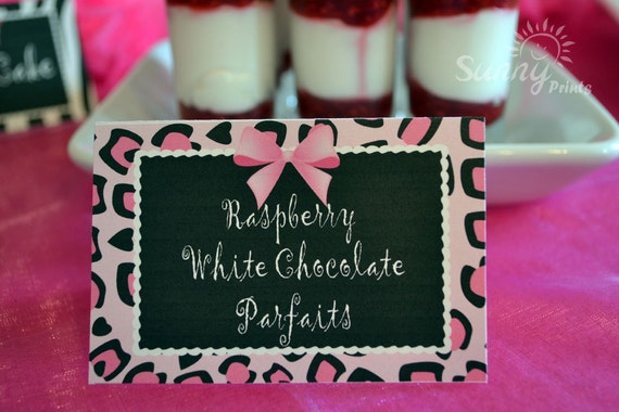 Pajama Glam (leopard/zebra print) printable tent food labels Il_570xn
