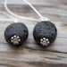 Black Lava Stone Bead Long Dangle Drop Earrings