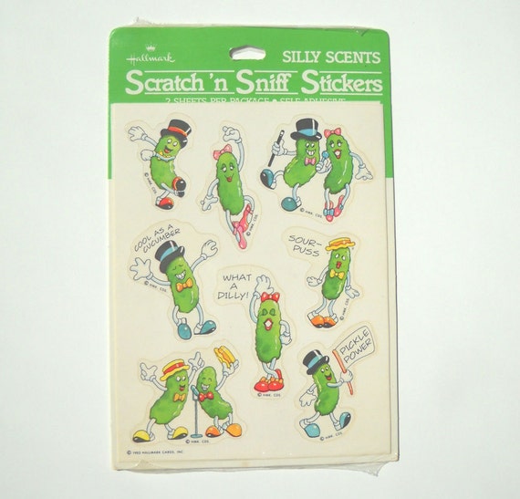 1980s Scented Stickers Pickle Scratch and Sniff