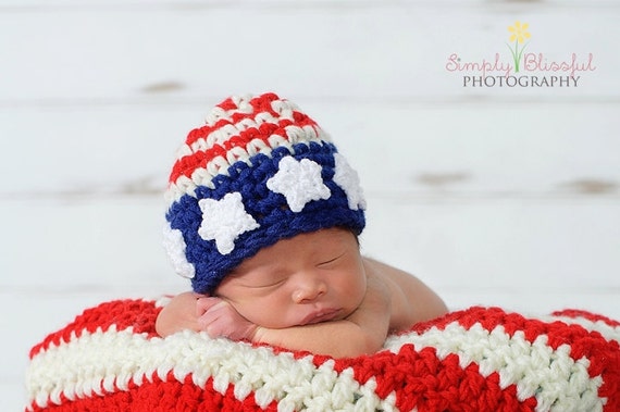 Download American Flag Hat crochet Baby Newborn Photography Prop Ready