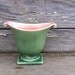 vintage 50s ceramic vase / green and pink vase / retro vase