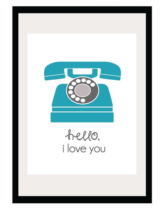 Items similar to Hello, I Love You 8.5x11 and 8x10 Print Retro
