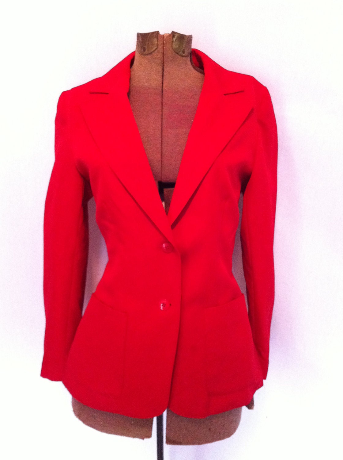 Vintage cherry RED blazer jacket by lotusjrk on Etsy