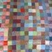Vintage handknitted colourful squares wool large blanket throw