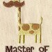 mustache giraffe embroidered baby bib.