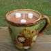 Hot Chocolate Soy Candle in a Fall Mug, Green, Leaves