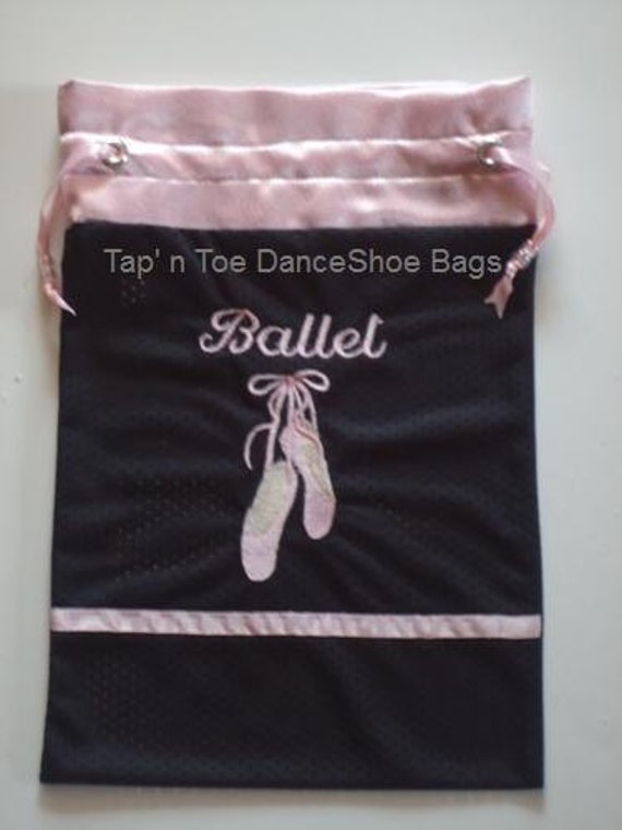 Black Mesh pointe/ballet shoe bag