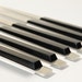 Bakelite Handle Steak Knives Set, Mid Century Black White Handle, Hardwood Holders, Unique Styling and Storage Perfect for the Host Barbeque