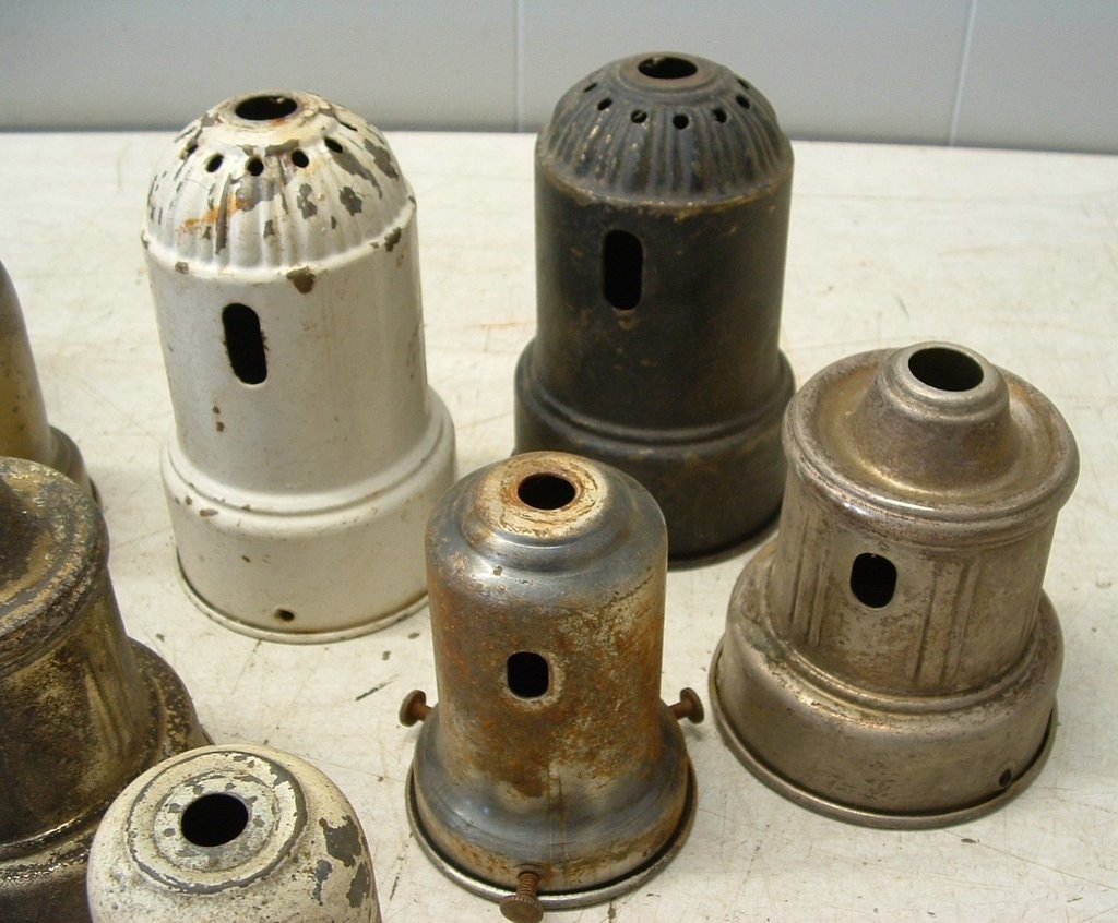 Old Rusty Lamp Parts Socket Cups Steampunk Assembledge 14