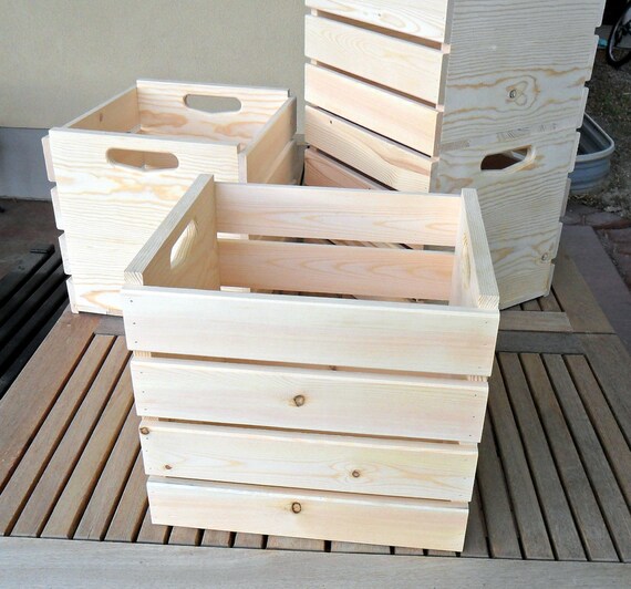 New Unfinished Wooden Milk Crate