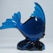 vintage VIKING glass fish 1301 bluenique dark blue streamlined mid century modern moderne