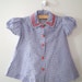 1950's Handmade Blue Gingham Check "Kitty Cat" Dress