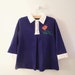 Vintage Baby Clothes, 1970's Navy Blue and White Baby Girl Dress, Size 4T