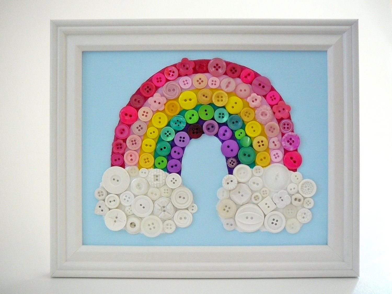 Baby Nursery Wall Art Rainbow Button Art Wall Hanging Button