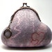 Felted Wool Purse, grey with pink