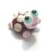 Brown turtle with ivory dots glass lampwork bead