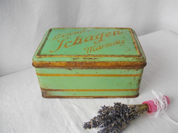 Download Green metal box french antique metal box of cookies french