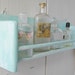 Turquoise hanging shelf french vintage shelf