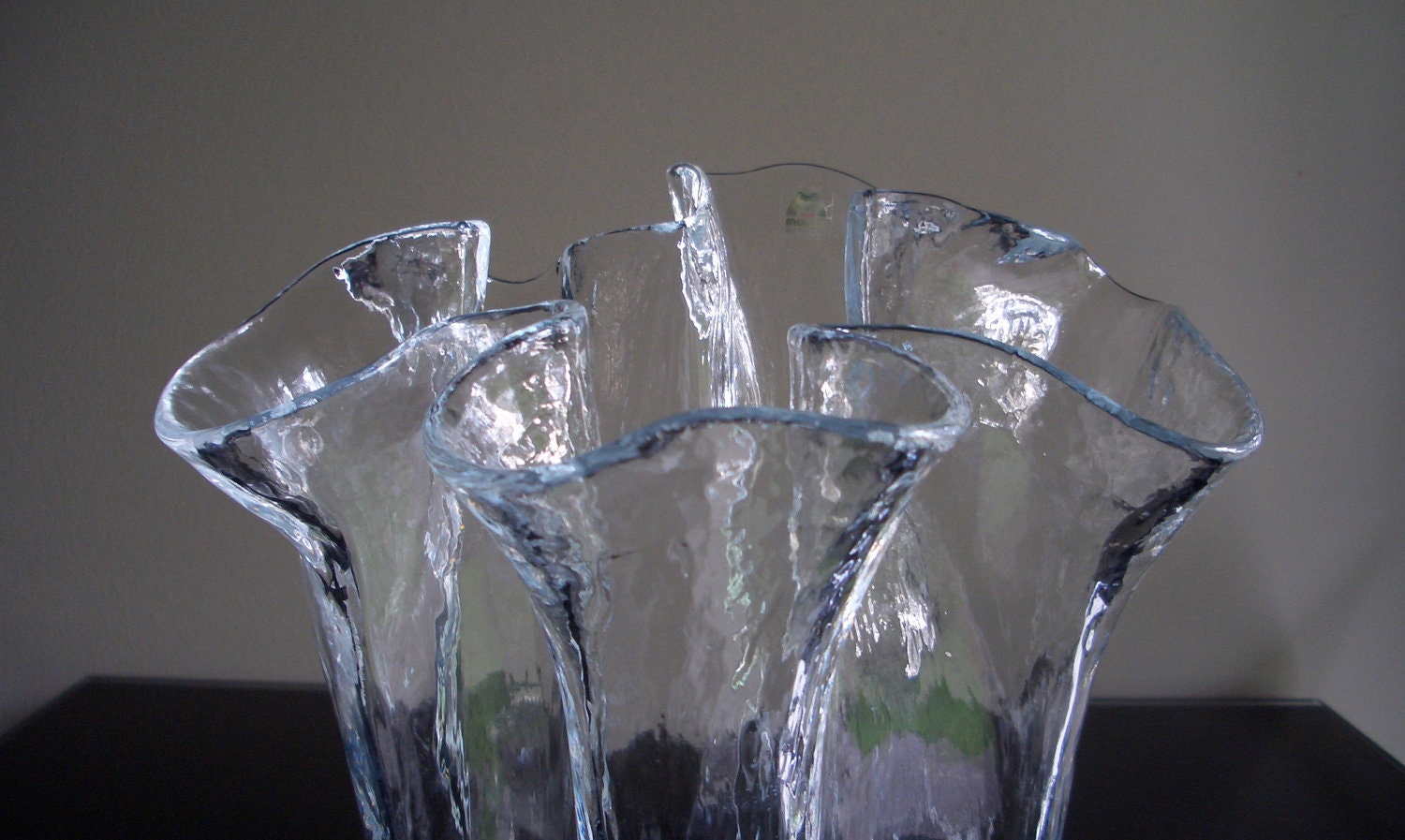 Muurla Finland Ruffled Glass Vase by Modernismus on Etsy