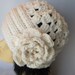 Hand-knitted Hat with Beautiful Flower-Brooch
