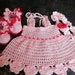 Handmade Baby Crochet Dress, Head Band and Booties set (0-6 month)