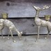 Brass Deer Candle Holders-Set Of Two-Buck-Doe-Fawn-Holiday