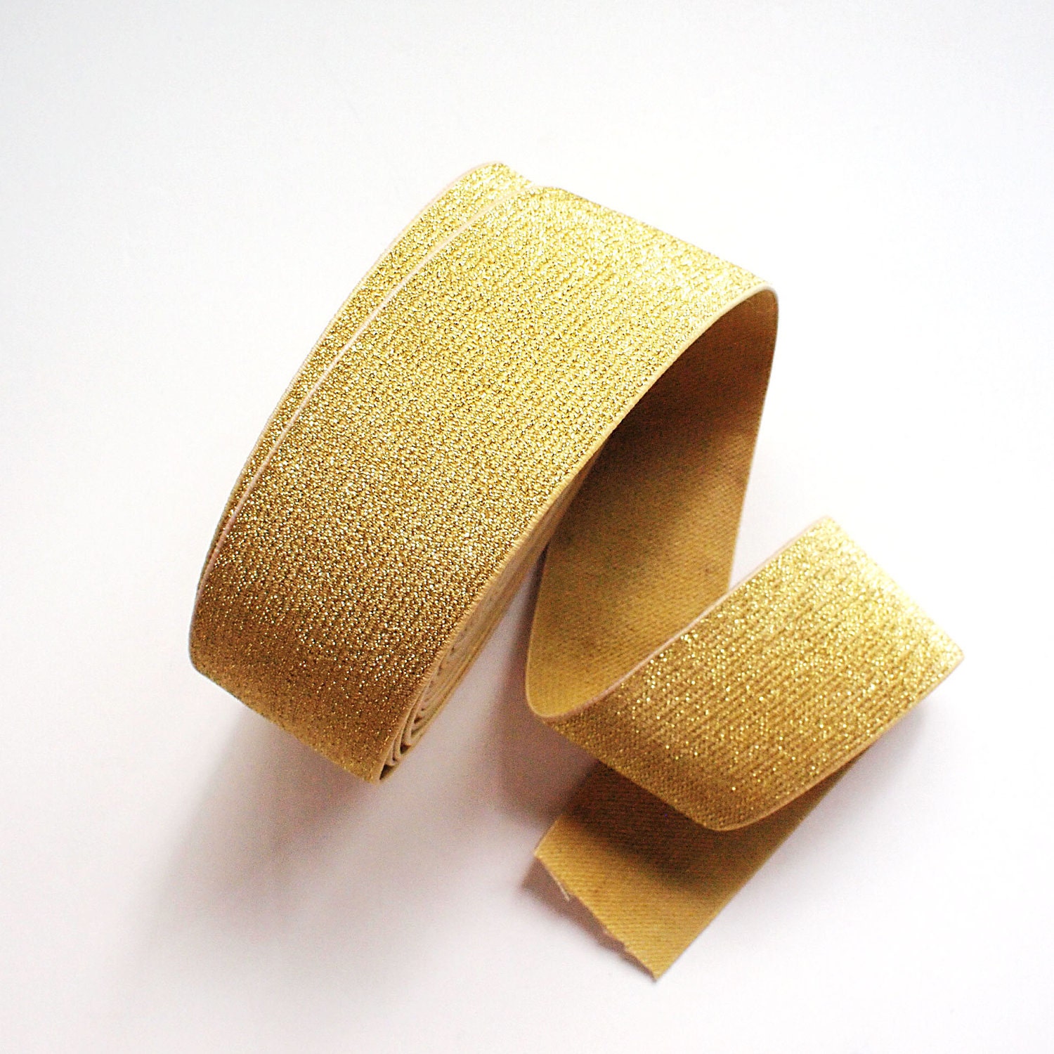 NEW STOCK 2 Gold Stretch Elastic Band. 1 Yard