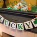 RESERVED for Erin LUCKY St Patricks Day Banner with Shamrocks Mantle Garland Photo Prop