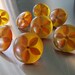 Push Pins Tie Backs Vintage Bakelite Reverse Carved Set of Eight