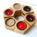 Your own creation - DIY Handmade Pentagonal Wood Candle Holders - Set of 6 - Solid Oak - Made to Order