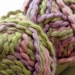 Organic Cotton Yarn, Lion Brand Nature's Choice Petits Fours, Variegated Pink, Lavender, Green, 2 skeins