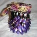 Purple Dragon Mardi Gras skin dice or card bag for fantasy gaming or LARP scalemail bag for runes coins pipe money medicine bag