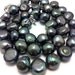 Freshwater Pearl Necklace, Teal Green Baroque, Hand Knotted Single Strand