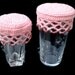 2 Beaded Glass Covers in EcoFriendly Pink Cotton. Spring, Summer, Outdoors, Alfresco, Picnics. Home Accessories.