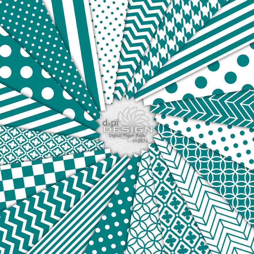 TEAL Digital Scrapbook Paper and Printable Backgrounds