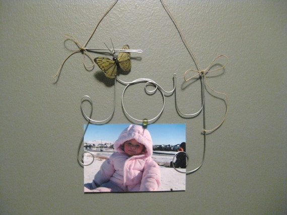 Hanging Joy Wire Word Art Photo Frame Picture by
