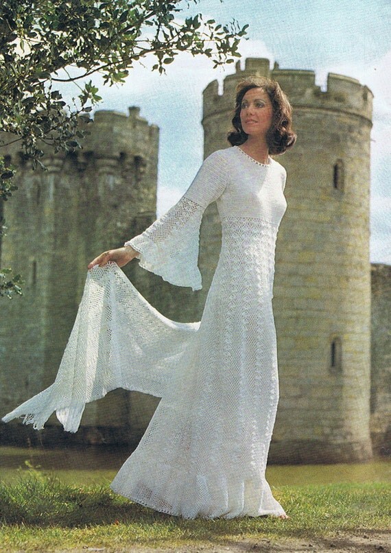 Enchanting Wedding  Dress  Crochet Pattern  Vintage Pattern  PDF 