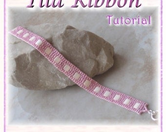 Beading Tutorial / Pattern for peyote Tila Bracelet: Tila Ribbon - Downloadable PDF