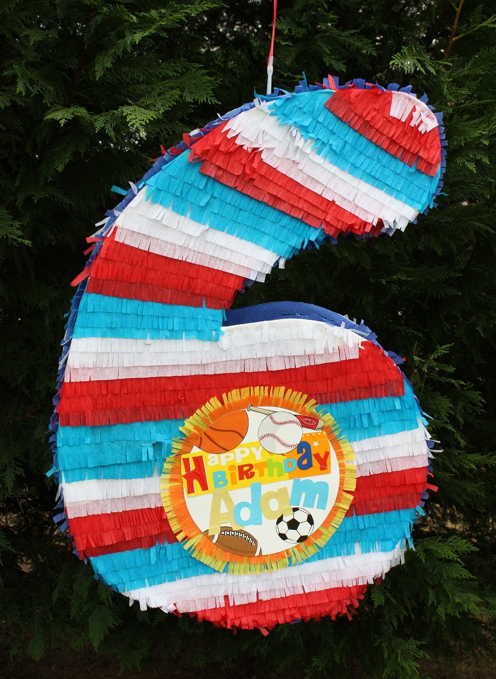 Large Number Six Pinata Customizable Custom Piñata Numero