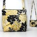Small Pleated Shoulder Purse Sling Bag Hobo Shoulder Bag Cross Body Bag - Black, Gold, Gray, and Yellow Leaves - Ready to Ship